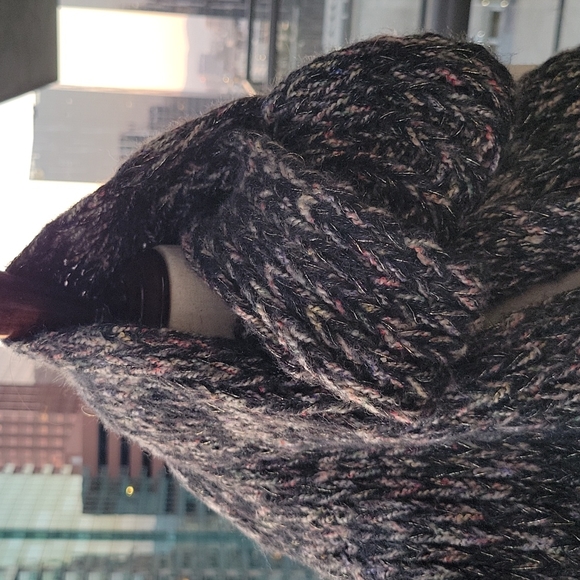 Gorgeous Knitted Betsey Johnson Scarf with Ribbon Details and Logo Brooch - Picture 6 of 7